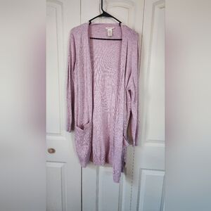 Matty M Light Pink Open-Front Cardigan